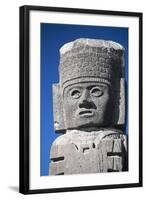 Detail Showing Warrior's Head from Atlantes Statues at the Temple of the Morning Star-Danny Lehman-Framed Photographic Print