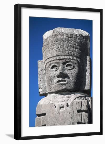 Detail Showing Warrior's Head from Atlantes Statues at the Temple of the Morning Star-Danny Lehman-Framed Photographic Print