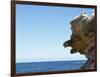 Detail view of rocks jutting out into the ocean-null-Framed Photographic Print