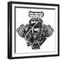 Detailed Cartoon Turbo Engine. Available Eps-8 Format Separated by Groups and Layers for Easy Edit-Mechanik-Framed Art Print