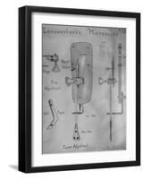 Detailed Drawing of Anton Leeuwenhoek's Microscope-Yale Joel-Framed Photographic Print