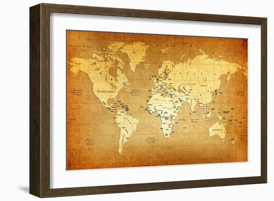 Detailed Old World Map-goliath-Framed Art Print