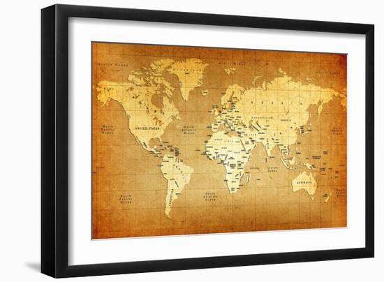 Detailed Old World Map-goliath-Framed Art Print