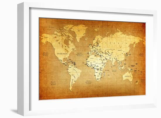 Detailed Old World Map-goliath-Framed Art Print