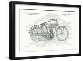 Detailed Specifications of the 1913 Sears Leader Auto-Cycle, 1913-American School-Framed Giclee Print