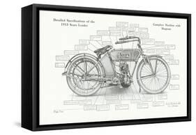 Detailed Specifications of the 1913 Sears Leader Auto-Cycle, 1913-American School-Framed Stretched Canvas