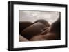 Detailed Texture of Human Skin. close up Shot of Young African-American Male Body like Landscape Wi-master1305-Framed Photographic Print
