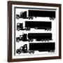 Detailed Trucks Silhouettes Set-Mechanik-Framed Art Print