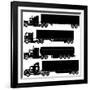 Detailed Trucks Silhouettes Set-Mechanik-Framed Art Print