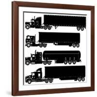 Detailed Trucks Silhouettes Set-Mechanik-Framed Art Print