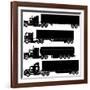 Detailed Trucks Silhouettes Set-Mechanik-Framed Art Print