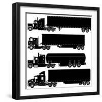 Detailed Trucks Silhouettes Set-Mechanik-Framed Art Print