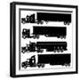 Detailed Trucks Silhouettes Set-Mechanik-Framed Art Print