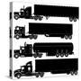 Detailed Trucks Silhouettes Set-Mechanik-Stretched Canvas