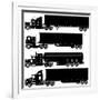 Detailed Trucks Silhouettes Set-Mechanik-Framed Art Print