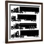 Detailed Trucks Silhouettes Set-Mechanik-Framed Art Print