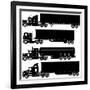 Detailed Trucks Silhouettes Set-Mechanik-Framed Art Print