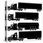 Detailed Trucks Silhouettes Set-Mechanik-Stretched Canvas