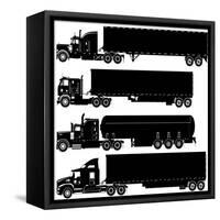 Detailed Trucks Silhouettes Set-Mechanik-Framed Stretched Canvas