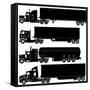 Detailed Trucks Silhouettes Set-Mechanik-Framed Stretched Canvas