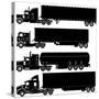 Detailed Trucks Silhouettes Set-Mechanik-Stretched Canvas