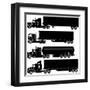 Detailed Trucks Silhouettes Set-Mechanik-Framed Art Print