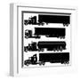 Detailed Trucks Silhouettes Set-Mechanik-Framed Art Print