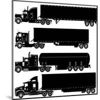 Detailed Trucks Silhouettes Set-Mechanik-Mounted Art Print