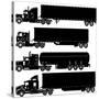 Detailed Trucks Silhouettes Set-Mechanik-Stretched Canvas