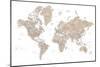 Detailed world map with cities, Abey-Rosana Laiz Garcia-Mounted Giclee Print