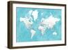 Detailed world map with cities Idrak-Rosana Laiz Garcia-Framed Giclee Print