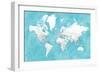 Detailed world map with cities Idrak-Rosana Laiz Garcia-Framed Giclee Print