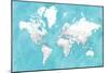 Detailed world map with cities Idrak-Rosana Laiz Garcia-Mounted Giclee Print