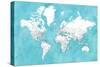 Detailed world map with cities Idrak-Rosana Laiz Garcia-Stretched Canvas