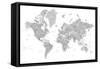 Detailed world map with cities, Jimmy-Rosana Laiz Garcia-Framed Stretched Canvas