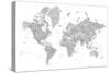 Detailed world map with cities, Jimmy-Rosana Laiz Garcia-Stretched Canvas