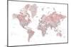 Detailed world map with cities, Piper-Rosana Laiz Garcia-Mounted Giclee Print