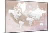 Detailed world map with cities Qawi-Rosana Laiz Garcia-Mounted Giclee Print