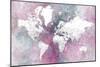 Detailed world map with cities Taliessa-Rosana Laiz Garcia-Mounted Giclee Print