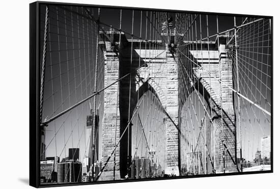 Details Brooklyn Bridge - Manhattan - New York - United States-Philippe Hugonnard-Framed Stretched Canvas