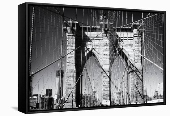 Details Brooklyn Bridge - Manhattan - New York - United States-Philippe Hugonnard-Framed Stretched Canvas