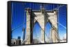 Details Brooklyn Bridge - Manhattan - New York - United States-Philippe Hugonnard-Framed Stretched Canvas
