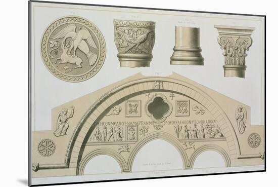 Details of a Sculptured Arch and Columns from St. Sophia's, Trebizond, Published by Day & Son-Charles Felix Marie Texier-Mounted Giclee Print