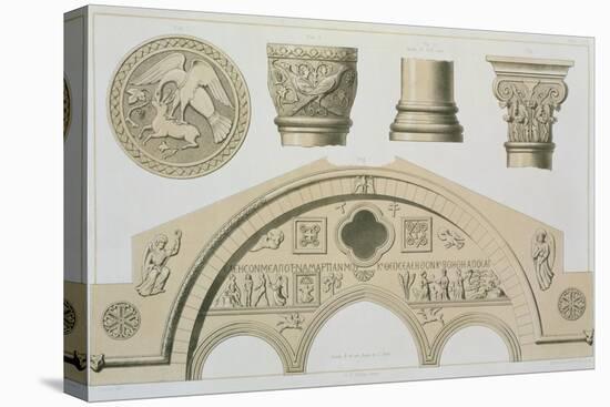 Details of a Sculptured Arch and Columns from St. Sophia's, Trebizond, Published by Day & Son-Charles Felix Marie Texier-Stretched Canvas