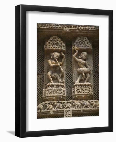 Details of Bas Relief of Orissa Dancers at Sun Temple, Konark, Orissa, India-Keren Su-Framed Photographic Print