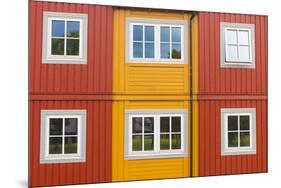 Details of facades and windows of typical wooden houses of fishermen in Svolvaer, Vagan, Lofoten Is-Roberto Moiola-Mounted Photographic Print