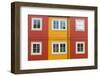 Details of facades and windows of typical wooden houses of fishermen in Svolvaer, Vagan, Lofoten Is-Roberto Moiola-Framed Photographic Print