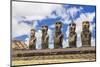 Details of Moai at the 15 Moai Restored Ceremonial Site of Ahu Tongariki-Michael-Mounted Photographic Print