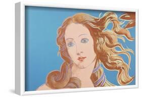 Details of Renaissance Paintings (Sandro Botticelli, Birth of Venus, 1482), 1984 (blue)-Andy Warhol-Framed Art Print