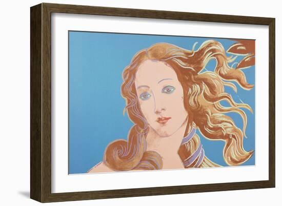 Details of Renaissance Paintings (Sandro Botticelli, Birth of Venus, 1482), 1984 (blue)-Andy Warhol-Framed Art Print